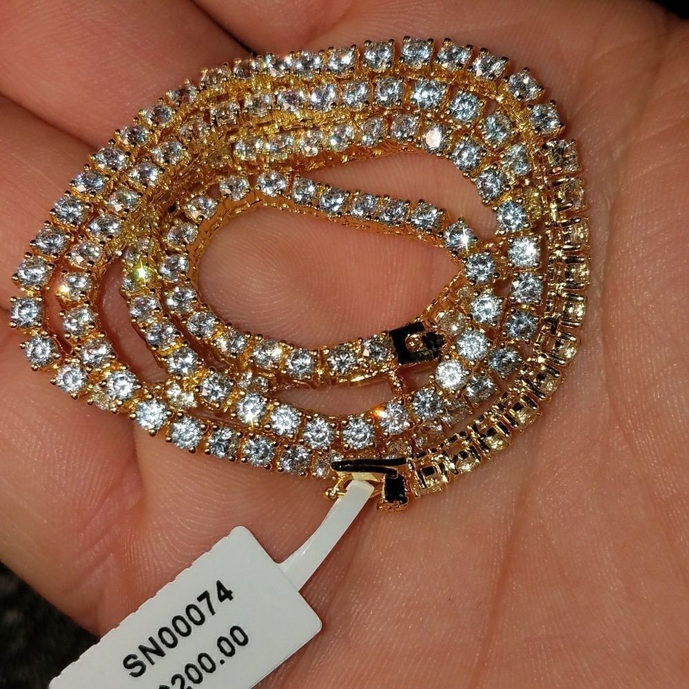 Simulated Diamond Drip Cross Pendant - Picture 3 of 3